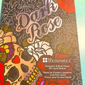 Dark Rose by BH cosmetics eyeshadow and blush palette with liquid eyeliner
